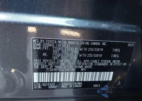 2025 Toyota Rav4 Xle Premium from USA, damaged, VIN 2T3A1RFV3SC540788